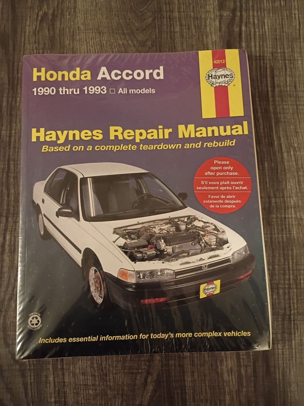 Car manual back cover